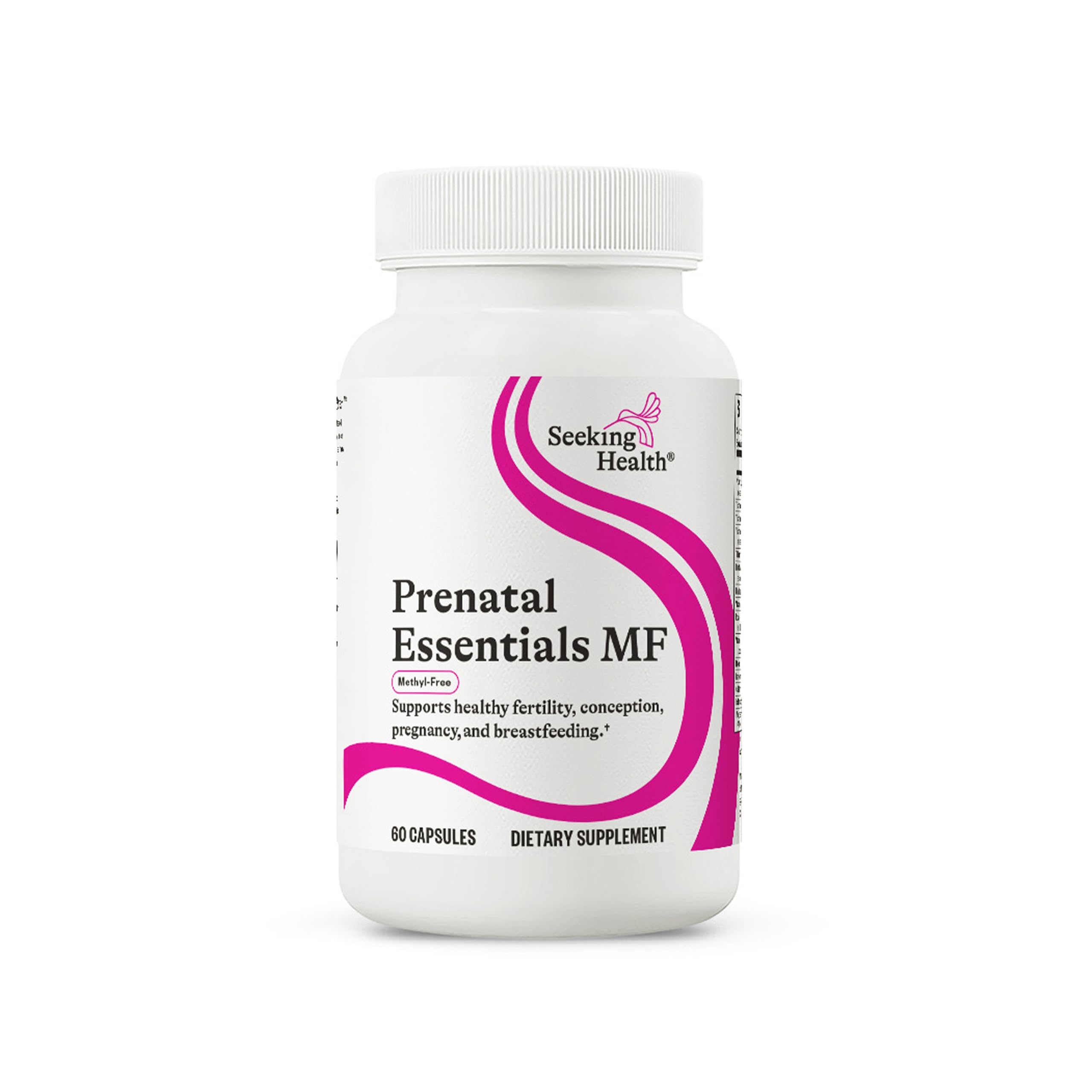 Seeking Health Prenatal Essentials MF – Bouteille, pratique pour une routine de grossesse quotidienne.