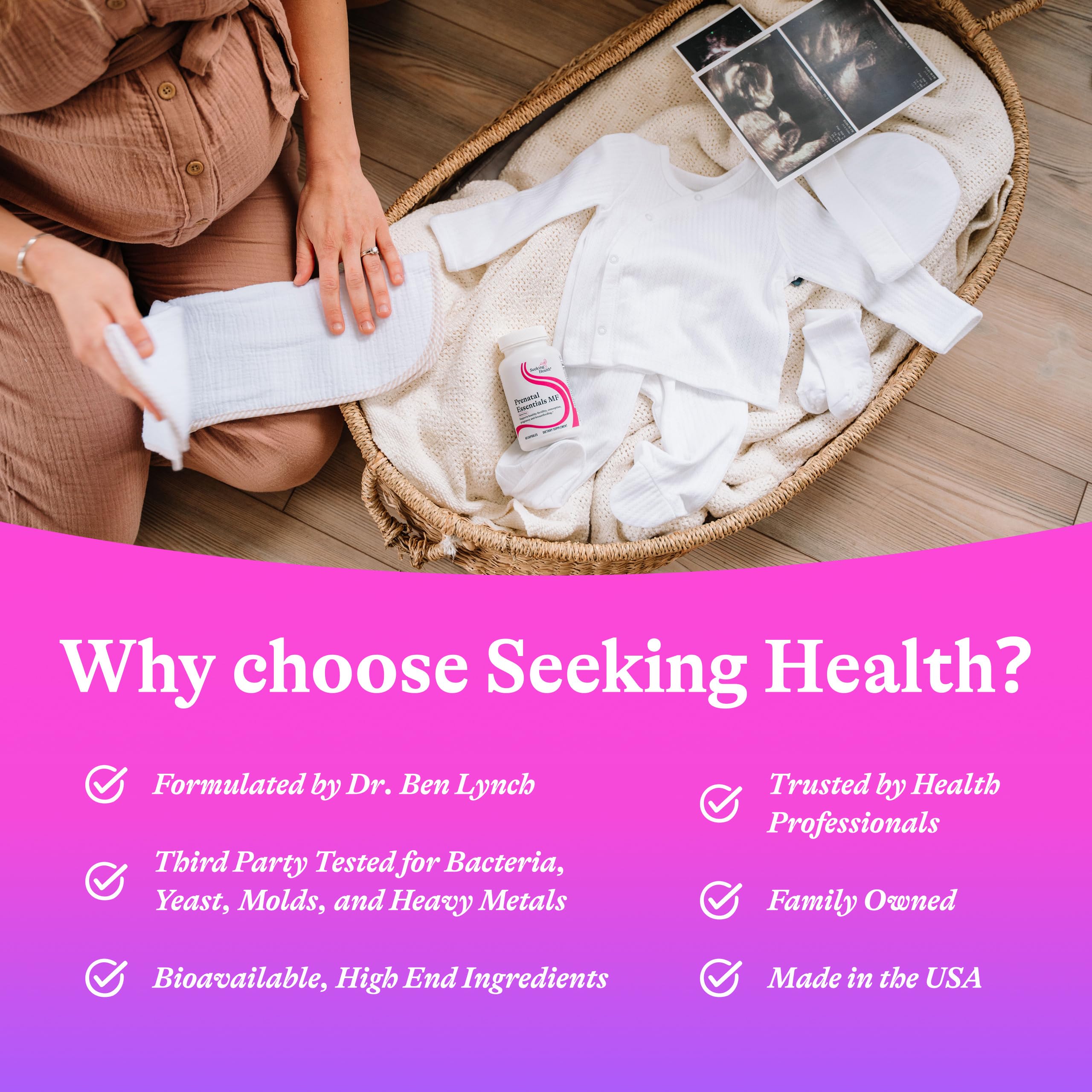 Seeking Health Prenatal Essentials MF – Sans allergènes majeurs, convient aux régimes spécifiques.