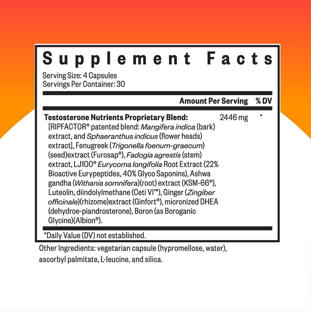 Seeking Health Testosterone Nutrients capsules prêtes a l'emploi pour soutien quotidien