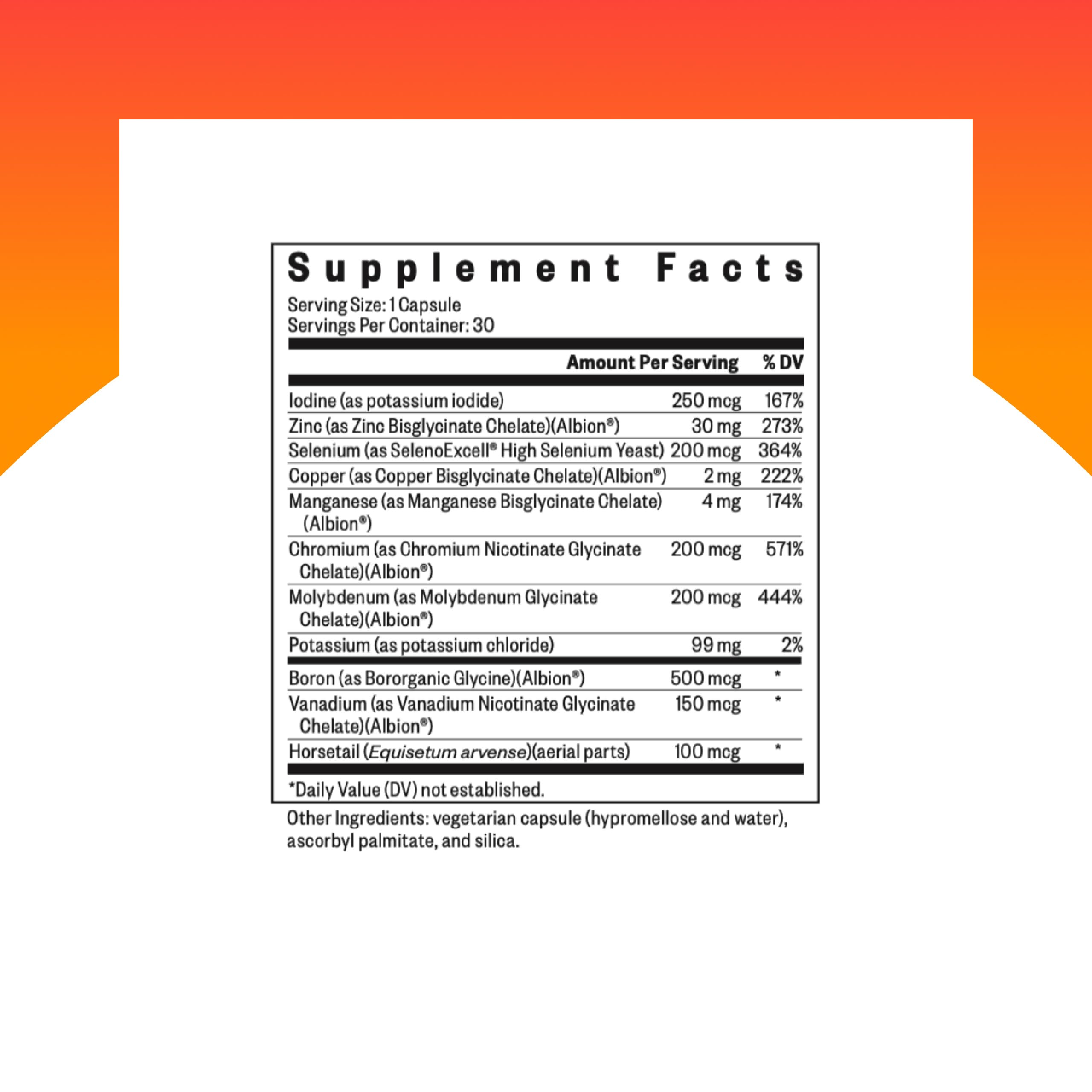 Seeking Health Trace Minerals Complex – capsules: contribution au fonctionnement nerveux