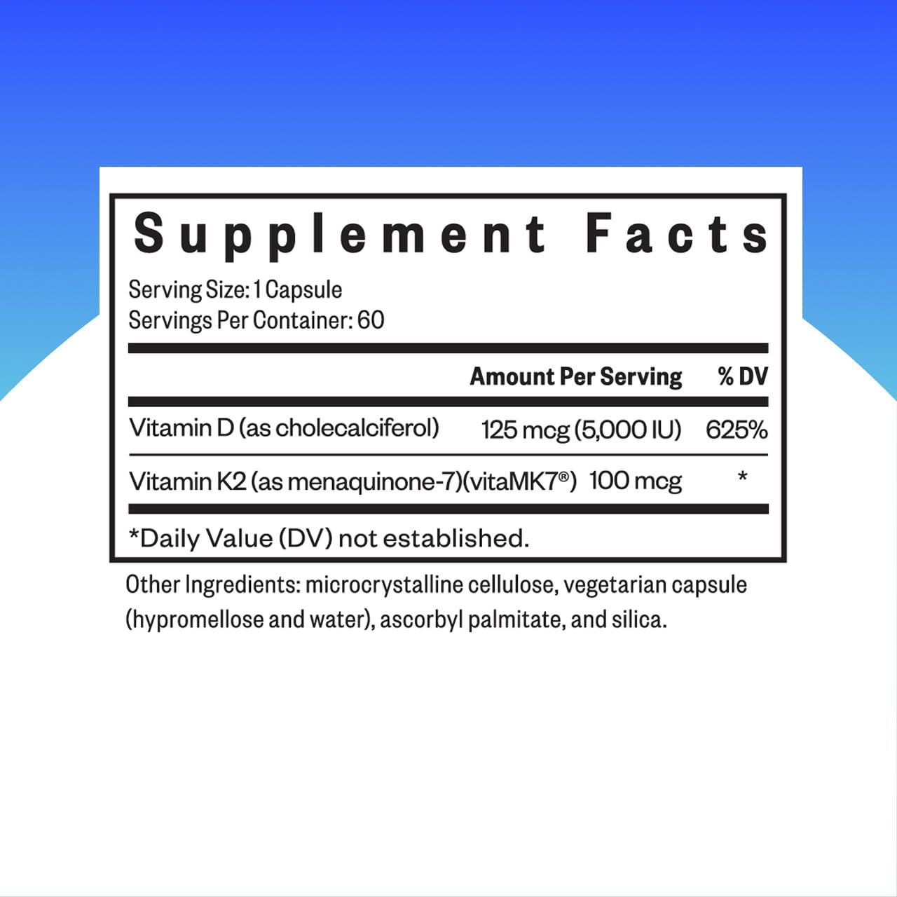 Seeking Health capsules D3 et K2, formule végétarienne pratique.