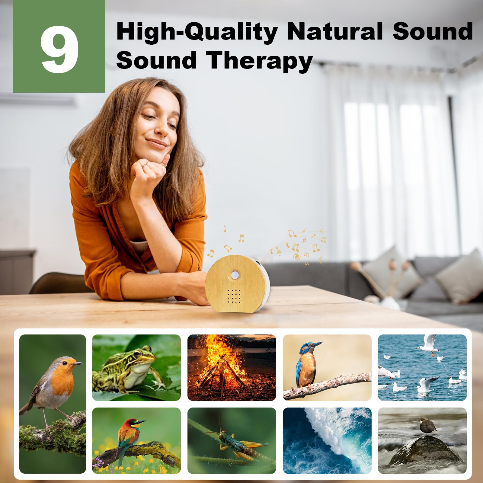 Seektain Birdybox capteur-mouvement : activation instantanée des chants apaisants.