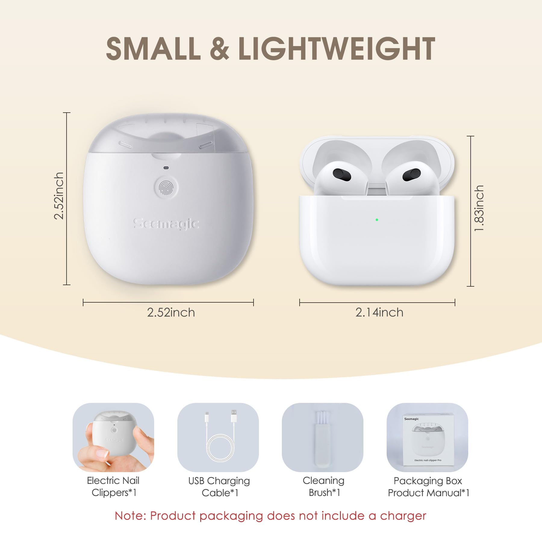 Seemagic coupe-ongles électrique portable, idéal à la maison ou en voyage.