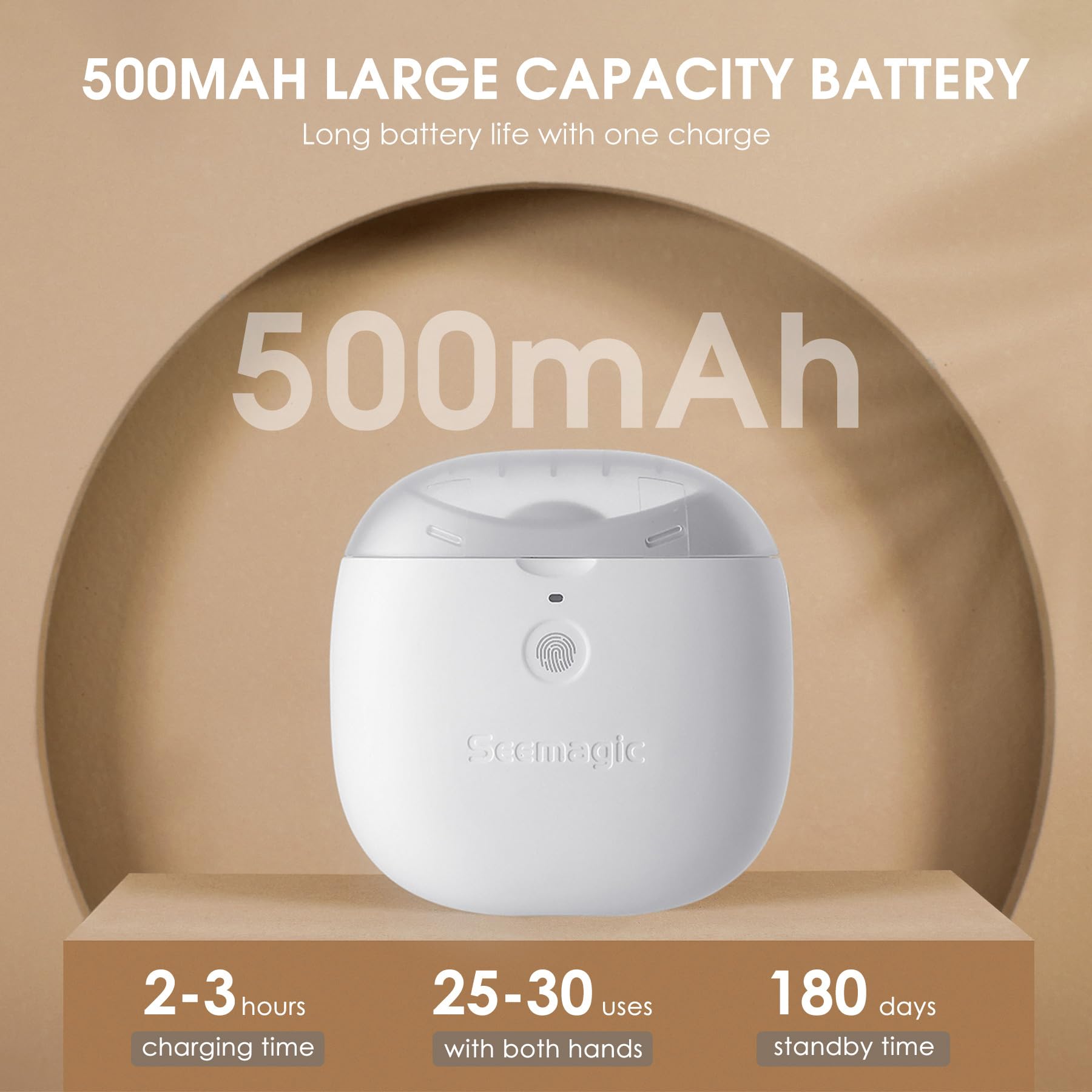 Seemagic coupe-ongles électrique rechargeable USB-C, toujours prêt à l'emploi.