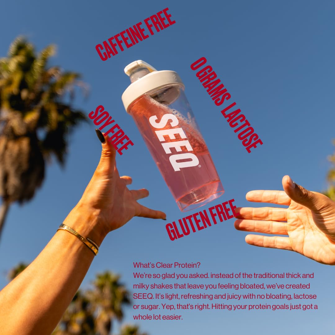 SEEQ Clear Whey Isolate, goût fraise-citronnade, expérience rafraîchissante et plaisante.