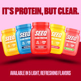 SEEQ Clear Whey Isolate Fruit Punch – bulles visibles améliorant l’expérience de mélange.