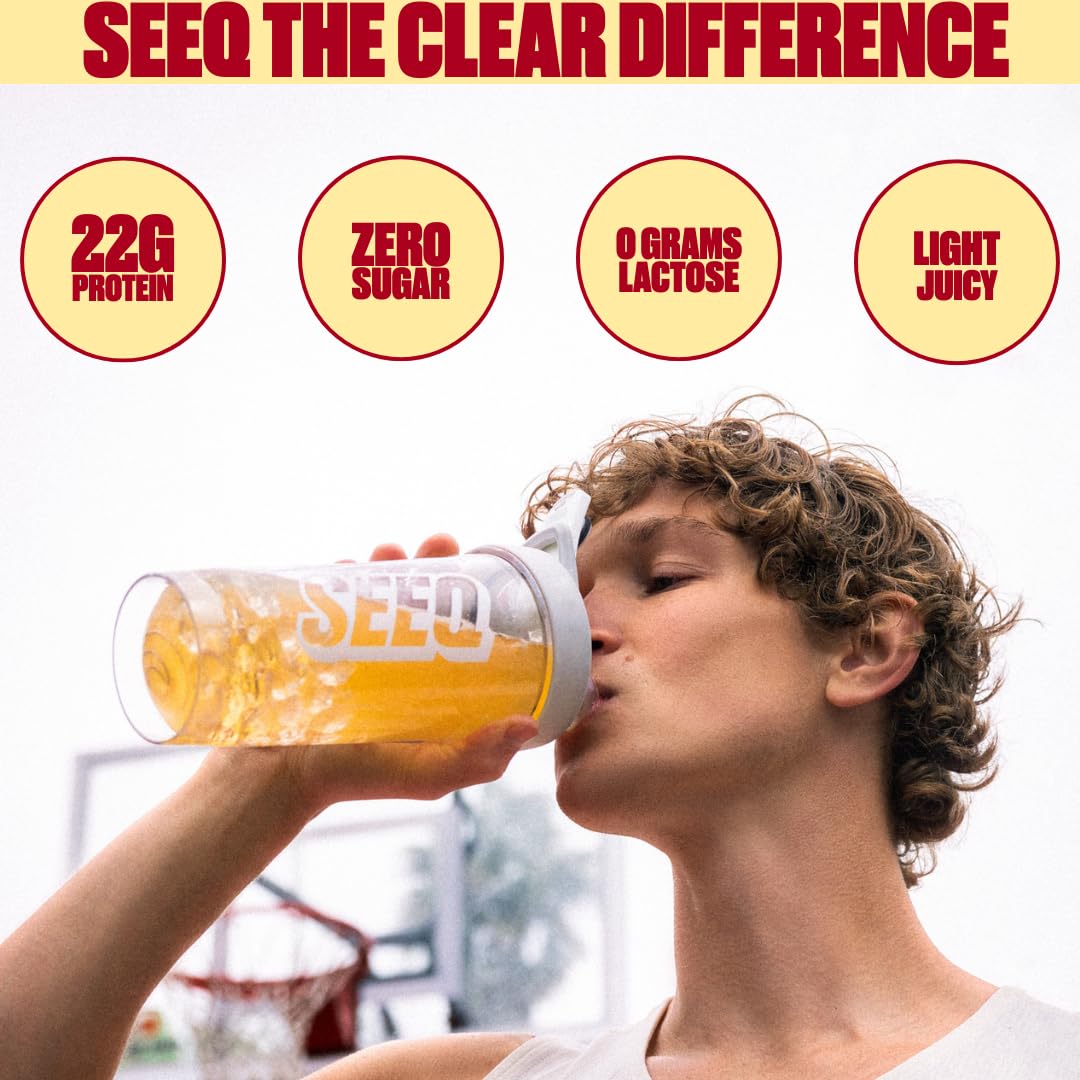 SEEQ Clear Whey Isolate, préparation eau froide, mélange rapide pour récupération après l'effort.