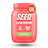 SEEQ Clear Whey Watermelon Wave en bouteille, boisson protéinée rafraîchissante après entraînement avec 22 g protéines.