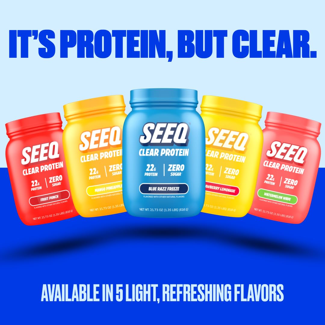 SEEQ Poudre claire sans sucre, goût fruité sans calories superflues.