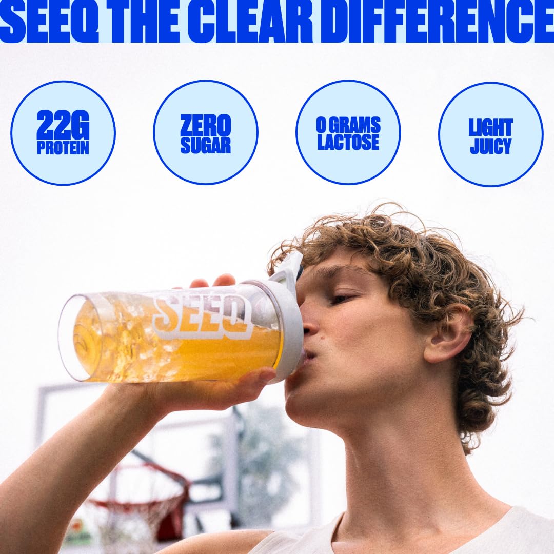 Seeq Protéine Claire – mélange rapide dans une bouteille, reprise légère après l’effort.