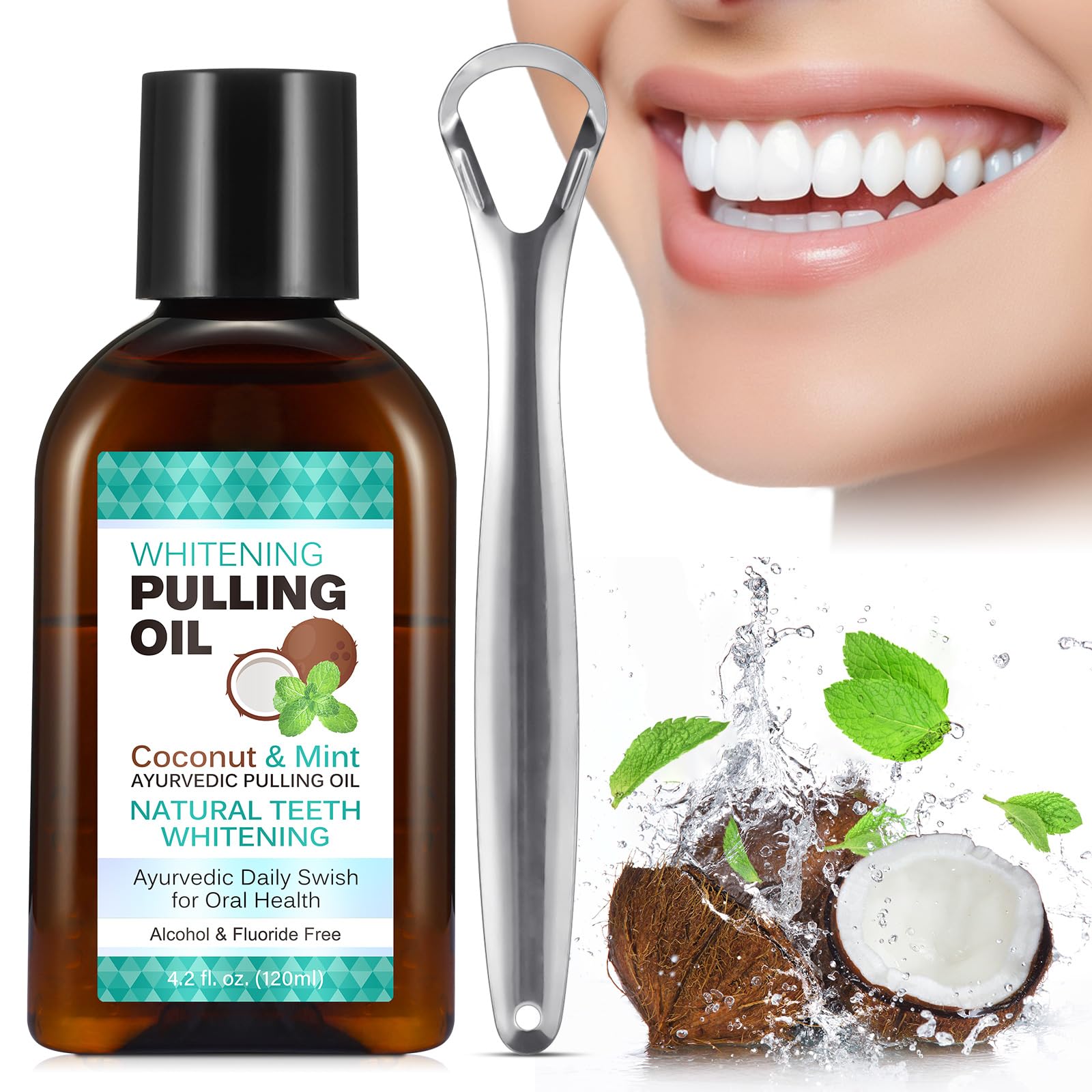 Sefudun huile de rinçage coco — blancheur naturelle et gencives saines.