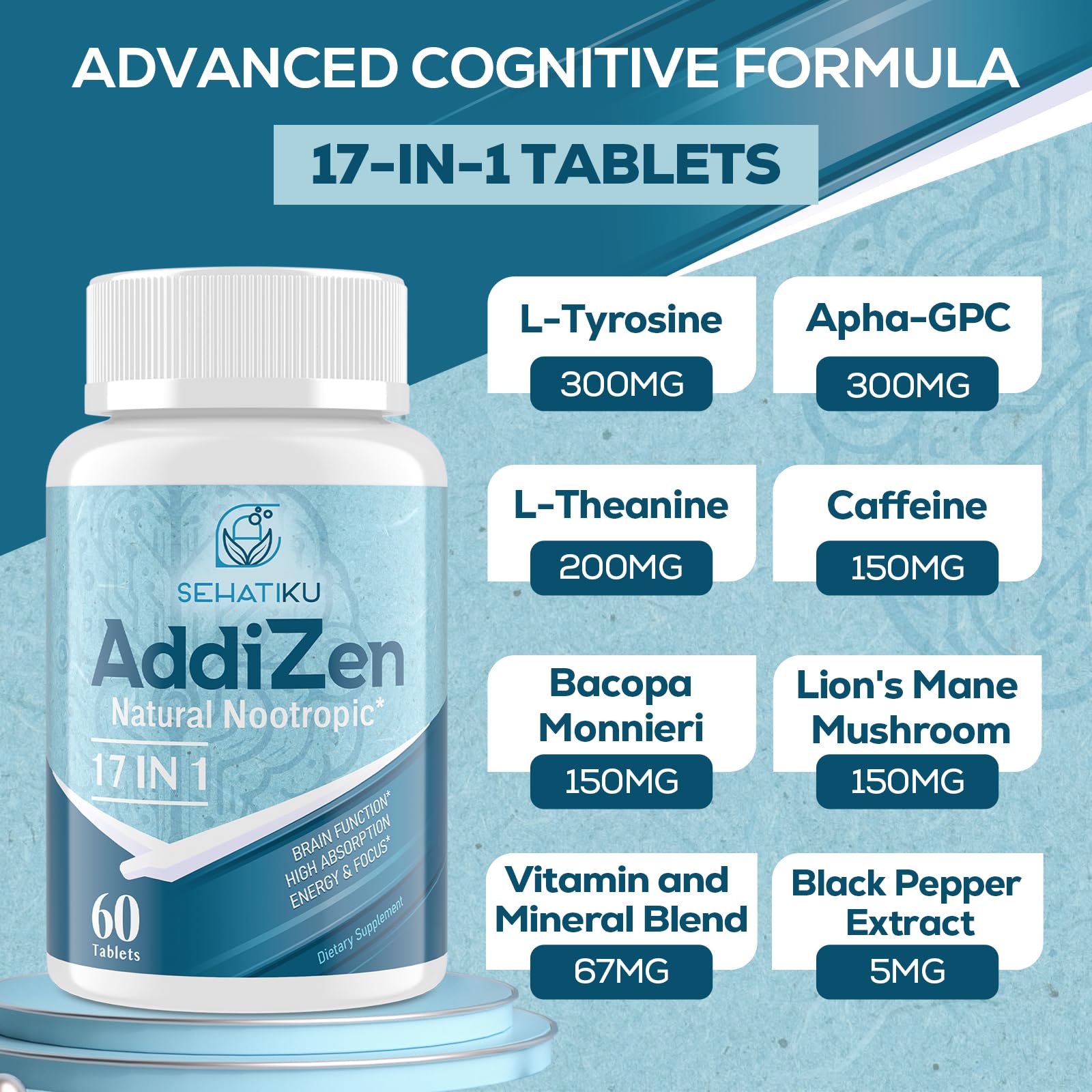 SehatiKu 17-en-1 – ingrédients phyto et vitamines B6/B12.