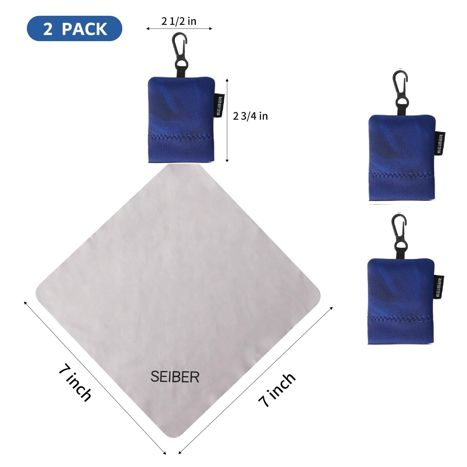 Accessoire SEIBER lunettes bleu, clip pratique sur poche ou sac.