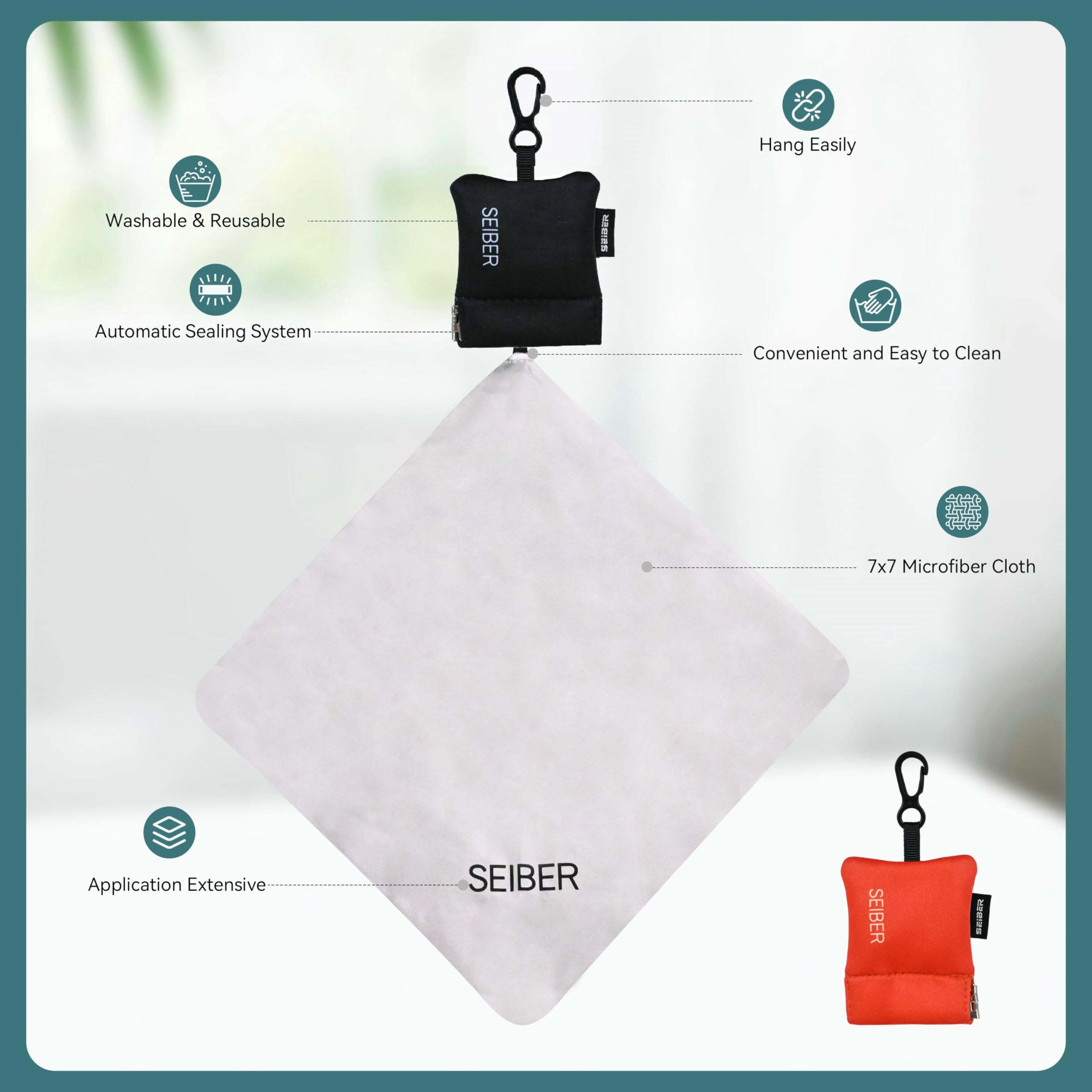 SEIBER chiffon microfibre en détail, nettoyage précis des lunettes.