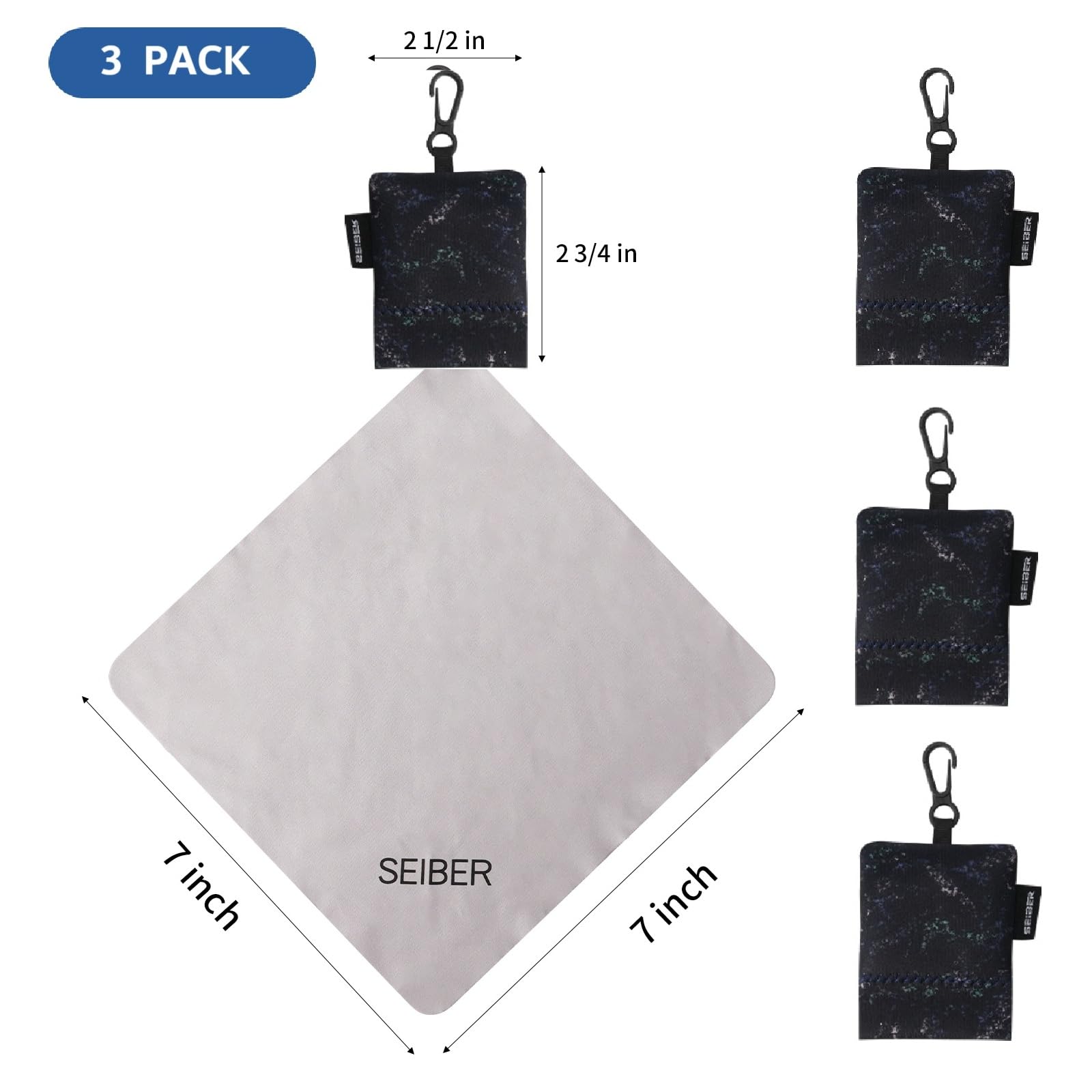 Chiffon microfibre SEIBER, extraction facile pour nettoyage rapide.