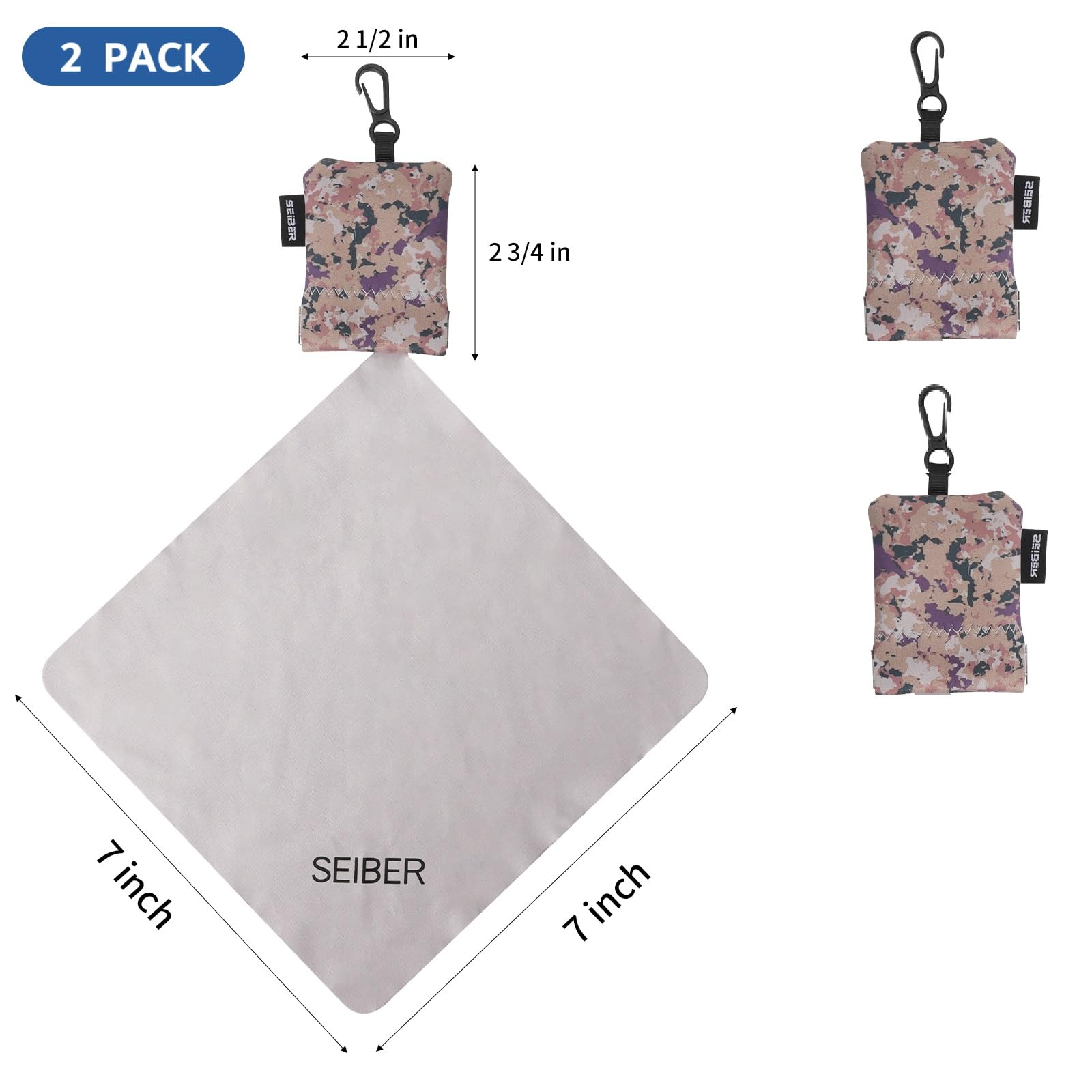 Ensemble de deux chiffons SEIBER, portable et réutilisable pour lunettes et écrans