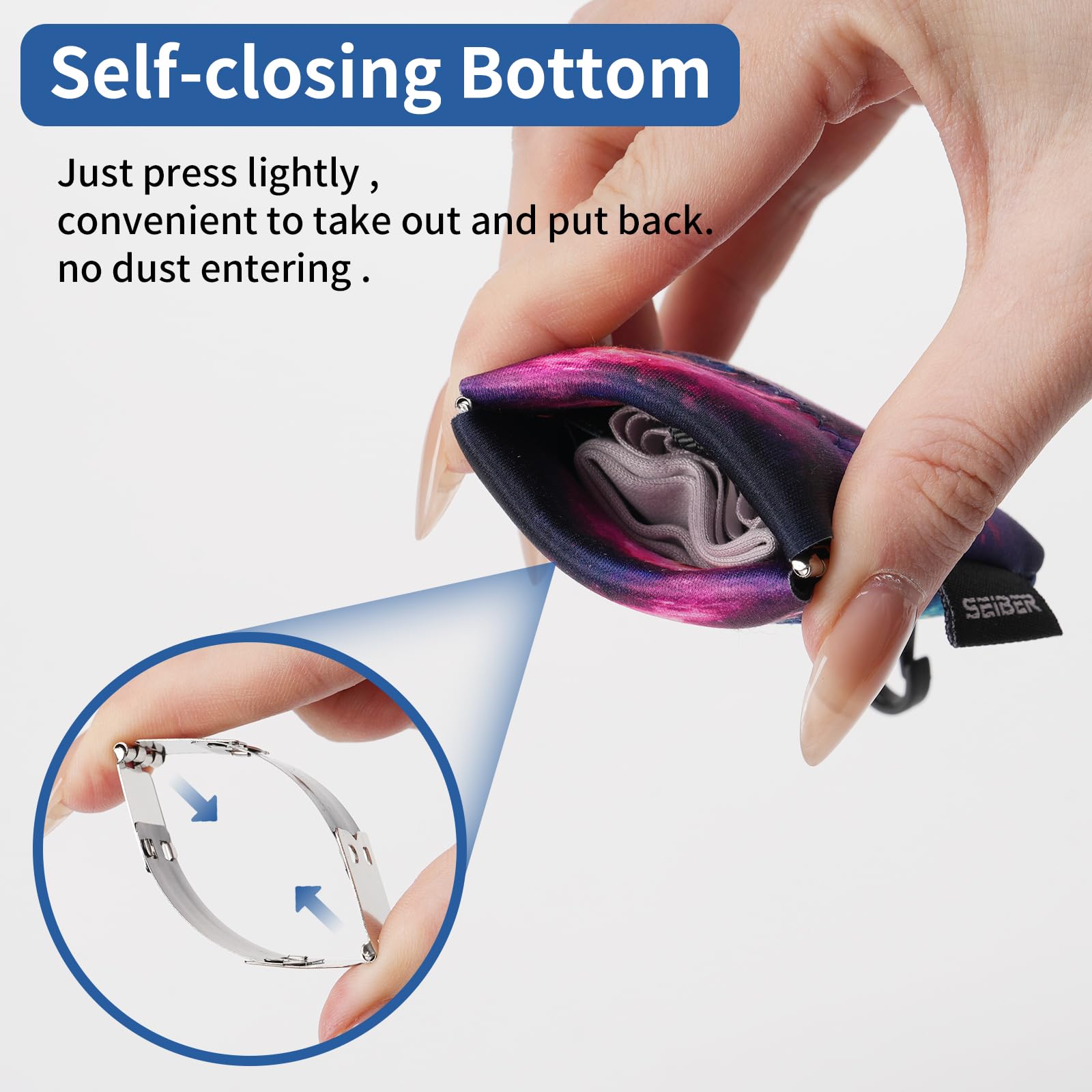Étui néoprène SEIBER bleu avec fermeture auto, pratique et portable.