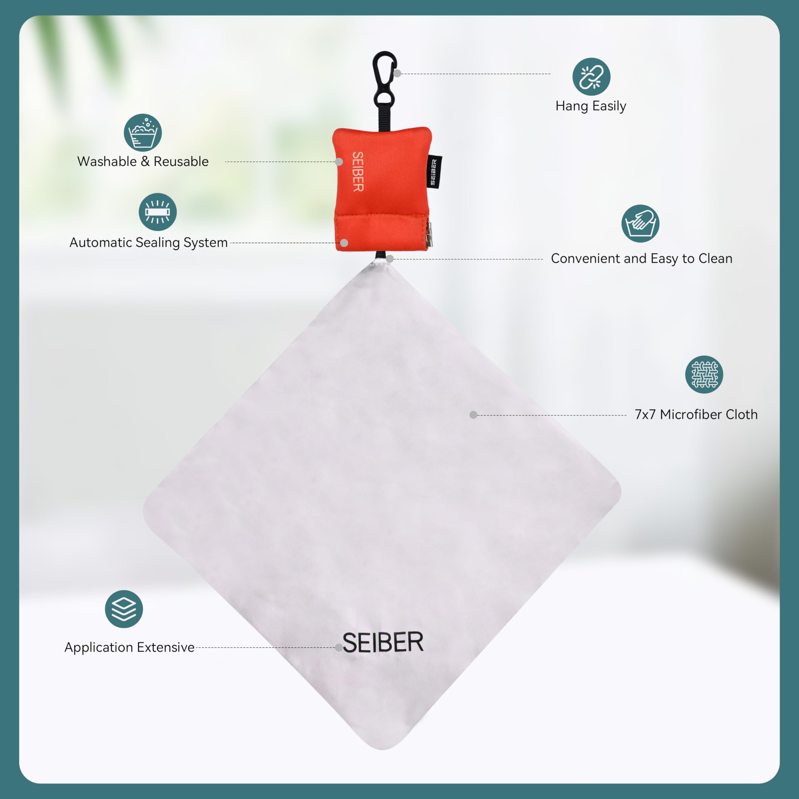 SEIBER chiffon microfibre pour nettoyage rapide d’écran 7x7