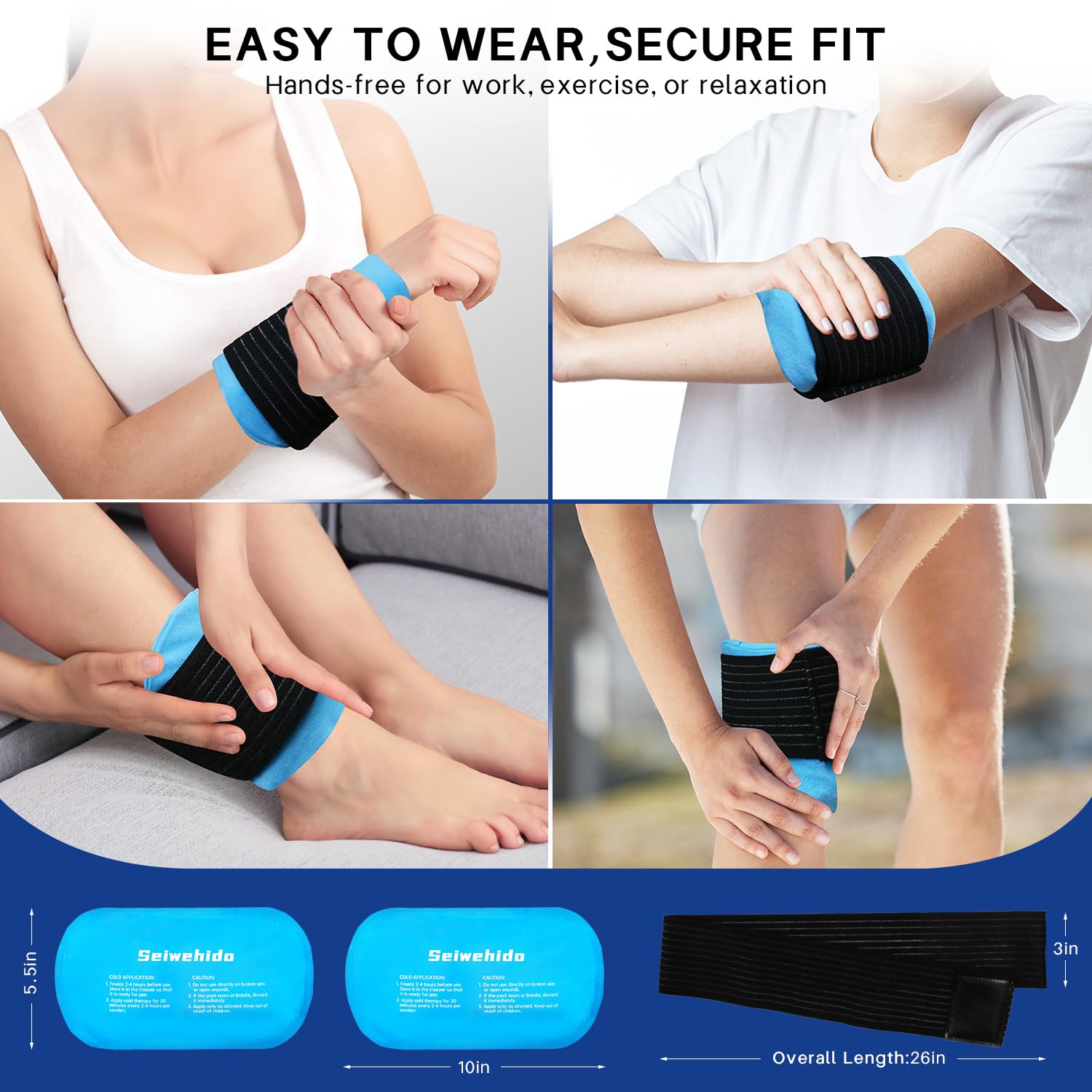 SEIWEHIDO enveloppe douce avec sangle ajustable bleu.