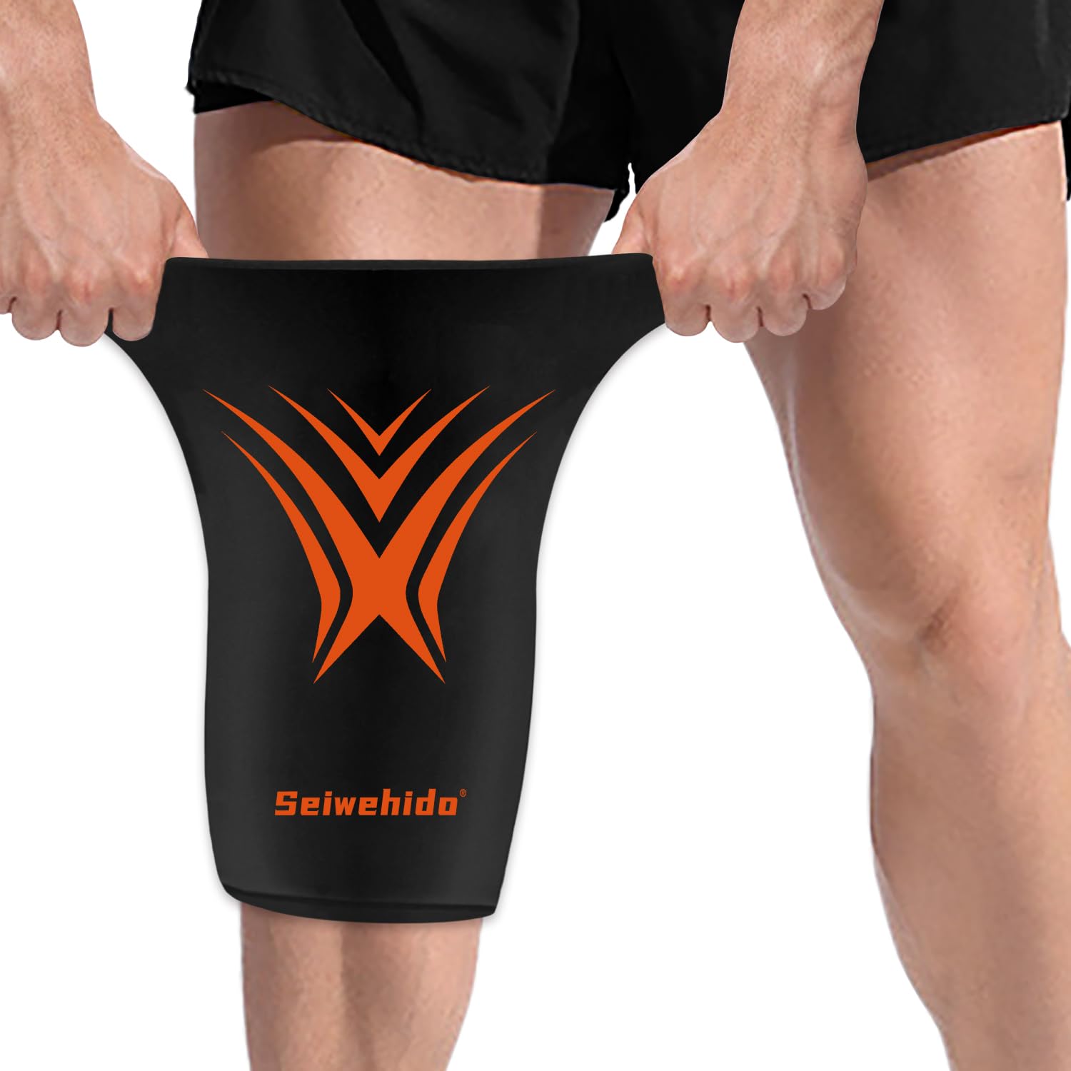 SEIWEHIDO gel genou wrap extendu, compression ciblée pour le confort.