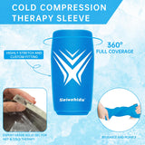 SEIWEHIDO genou-bande gel froid bleu, utilisation mains libres et confort.
