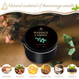 Sel Natural Bougie Huile Massage Cèdre Santal – chaleur boisée propice au cocon.