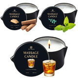 Sel Natural Bougie Massage 3 pièces, ambiance spa à domicile.