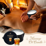 Bougie massage Cedre Santal Sel Natural, huile nourrissante pour peau.