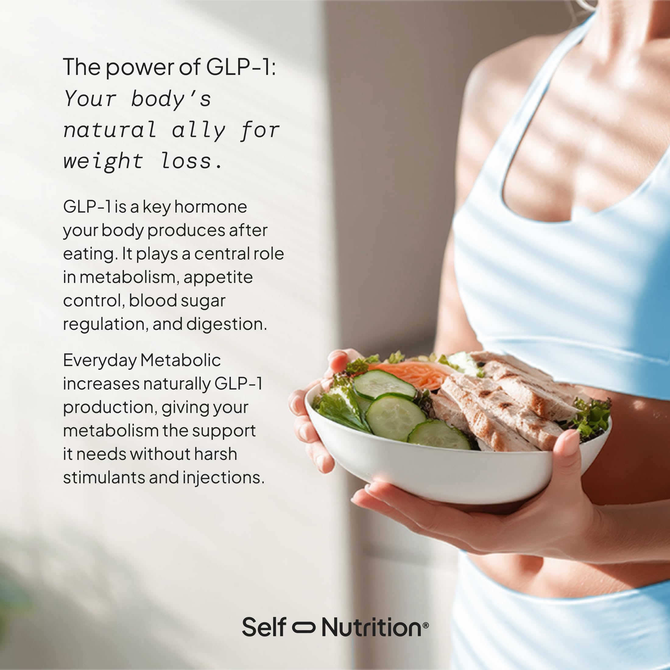 SELF NUTRITION Bouteille sans stimulants, idéale pour l'utilisation quotidienne.