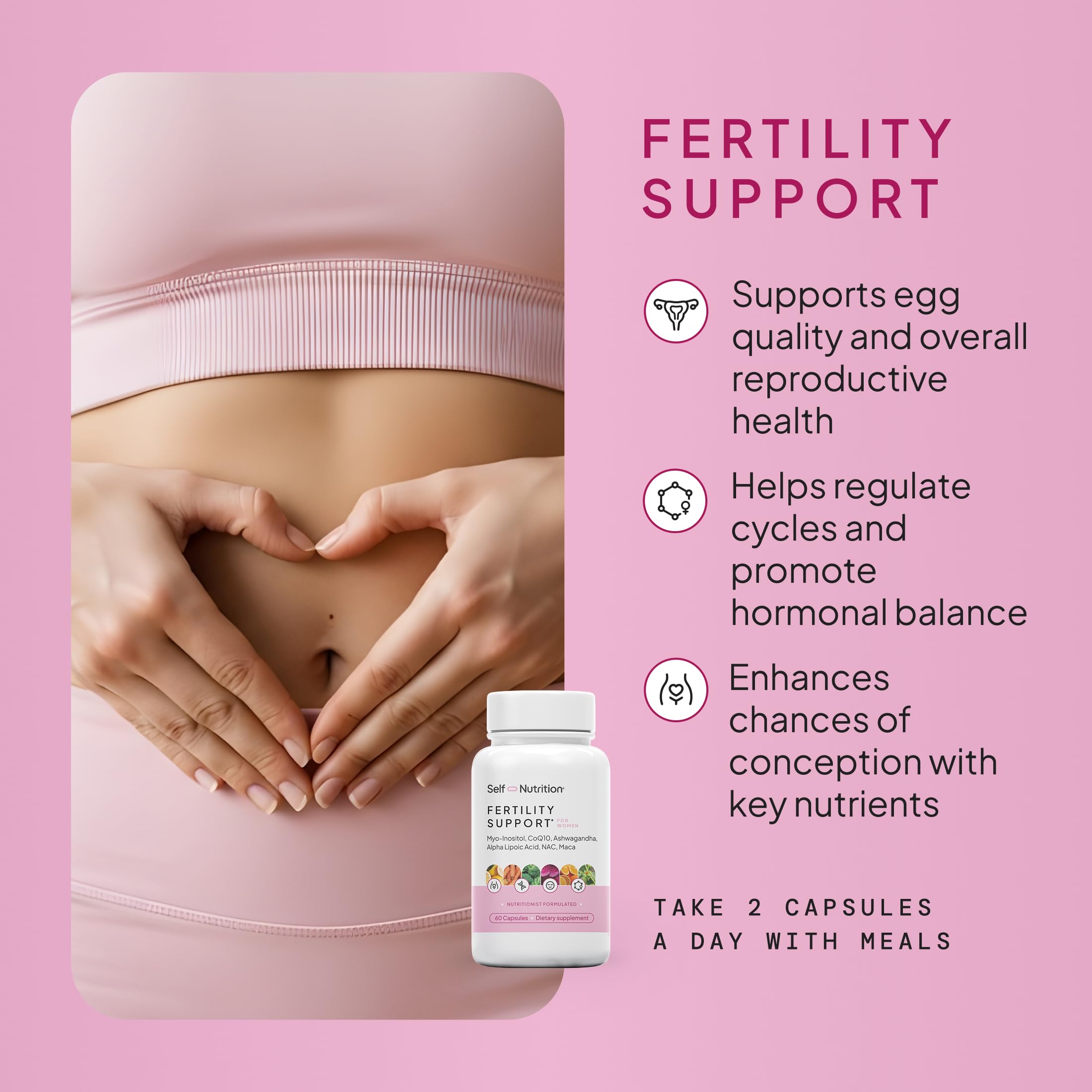 Étiquette clair SELF NUTRITION Fertilité: choix de posologie simplifié