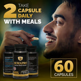 SEMAPRO – packaging soigné, 60 capsules pour un mois d’utilisation régulière.
