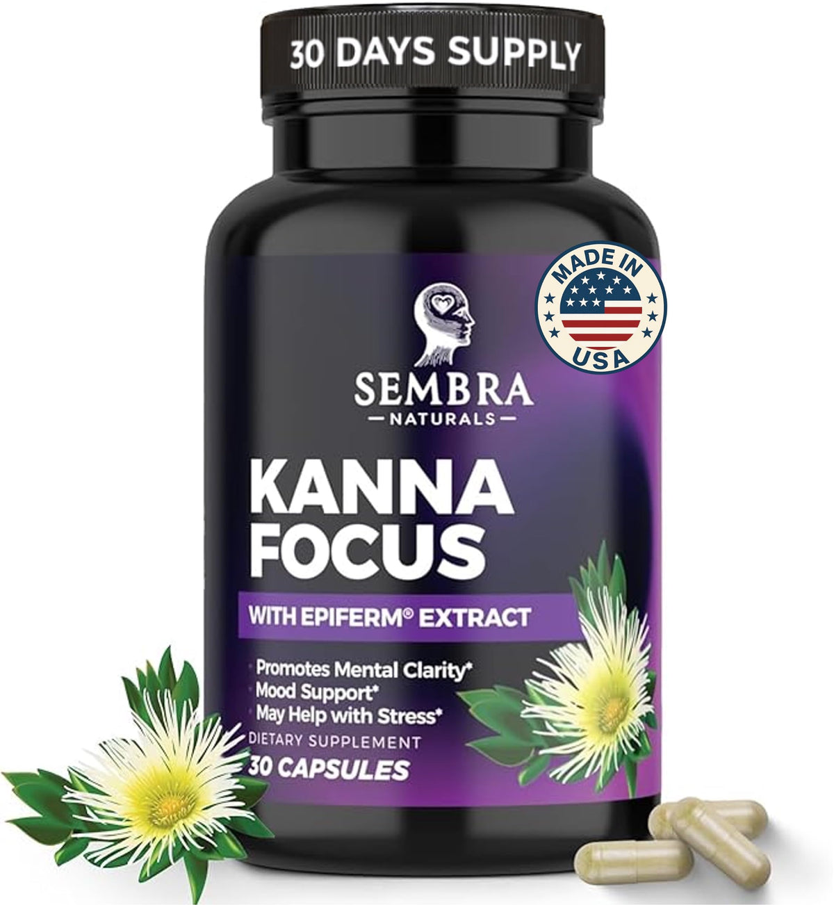 KANNAFOCUS SEMBRA NATURALS – Bouteille prête à l'emploi pour une concentration calme