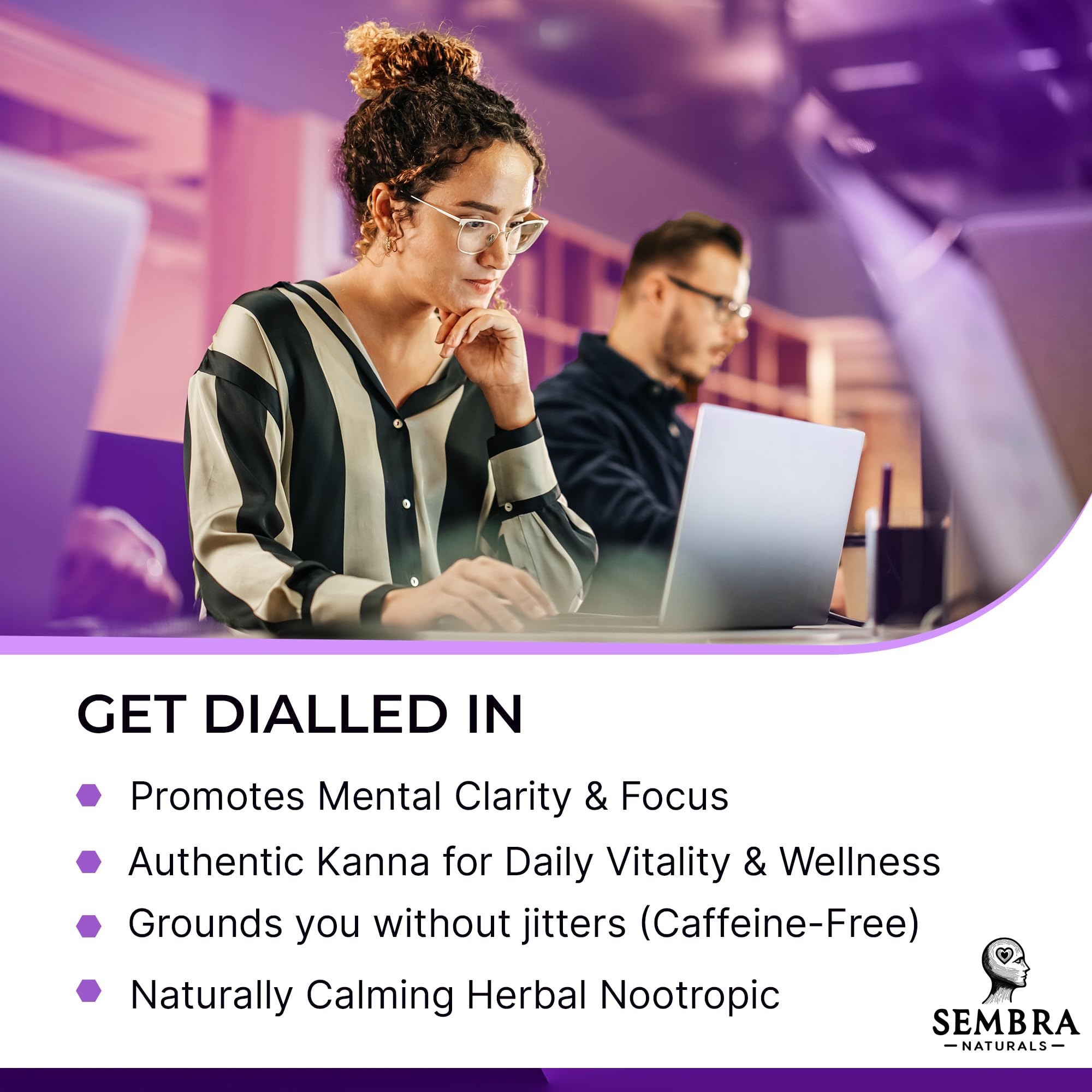 KANNAFOCUS SEMBRA NATURALS – Capsules végétales faciles à doser pour stabilité émotionnelle