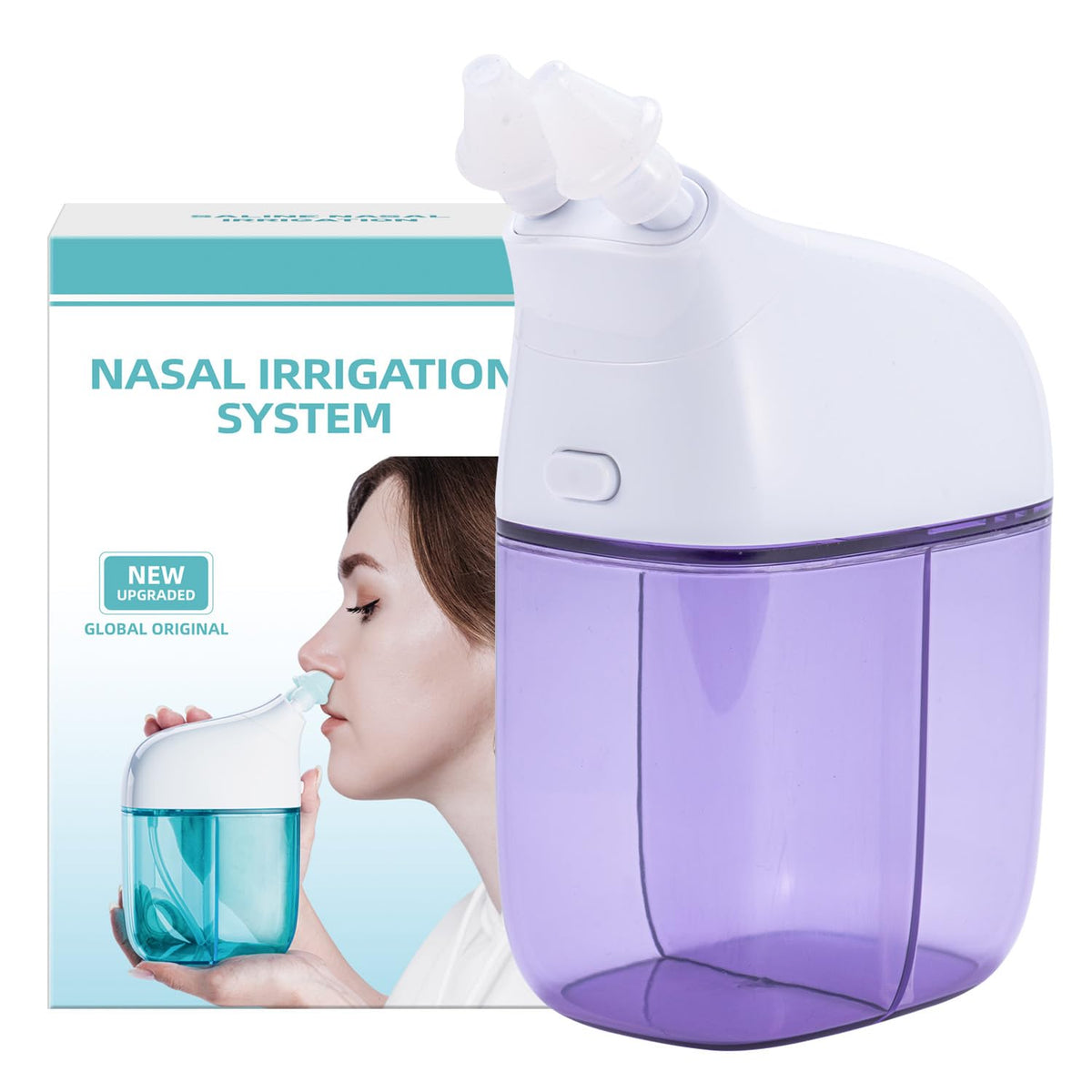 Semioen Bouteille eau saline nasale portable pour les rinçages quotidiens.