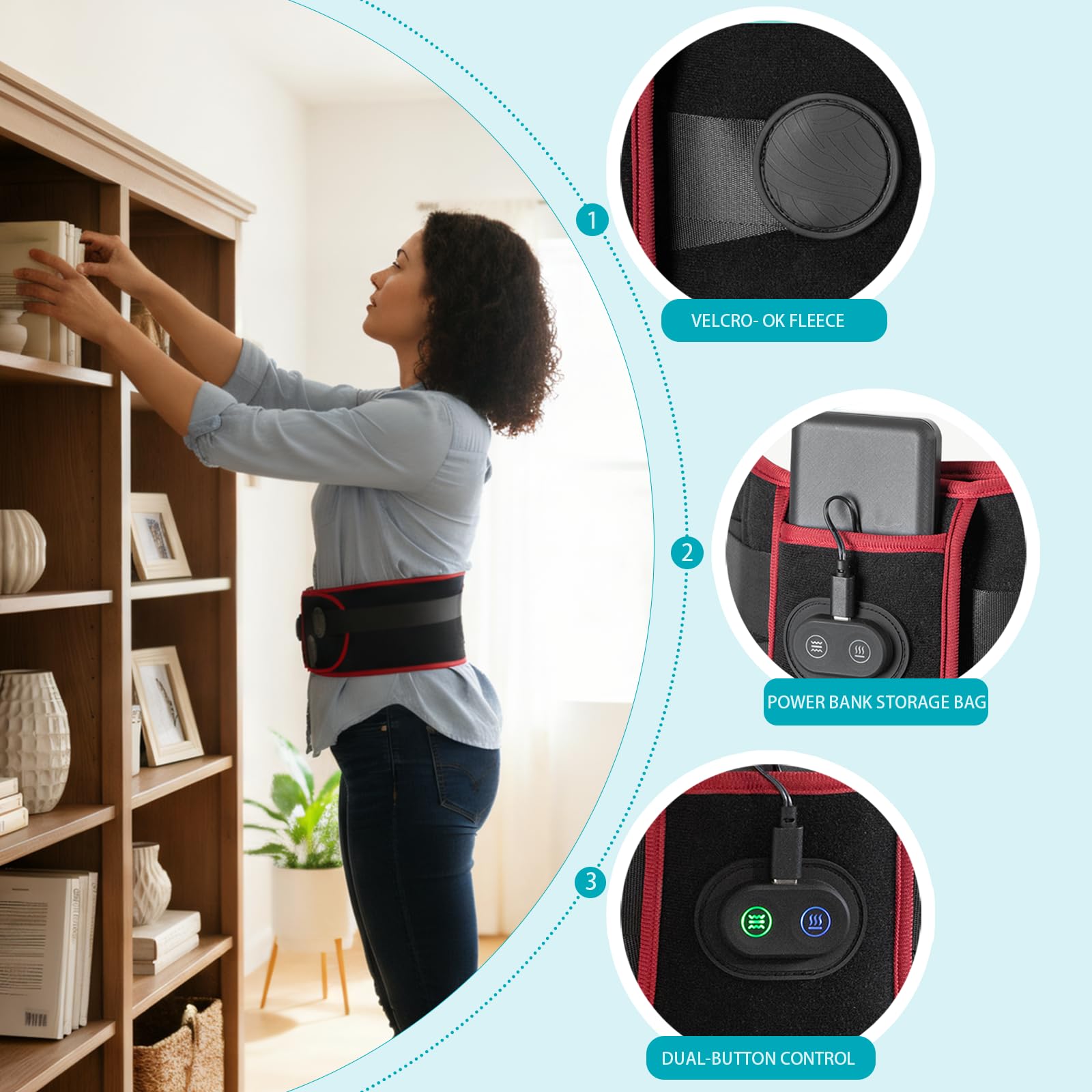 SENAINS ceinture lombaire portable et ajustable pour le confort en déplacement.