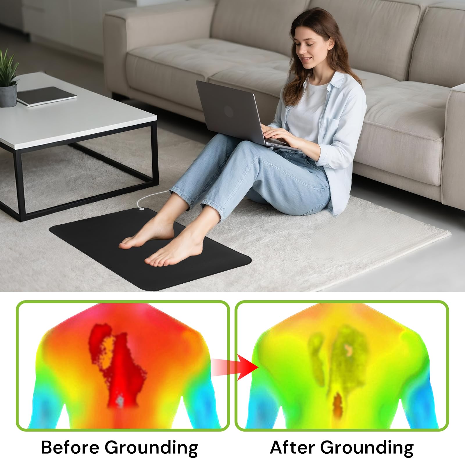 Tapis d'enracinement Senedy Health, utilisation polyvalente sur bureau et sol