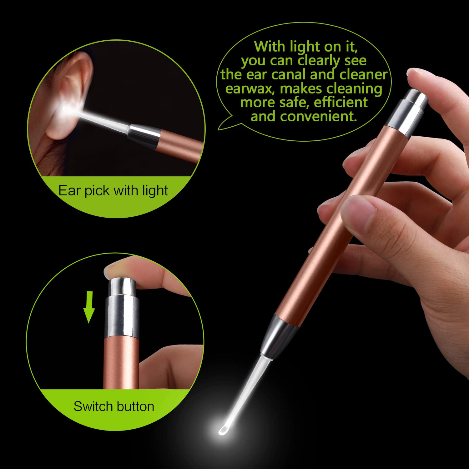 SENLMLER cure-oreilles-deux-tailles : deux tailles de cuillère adaptées à chaque oreille