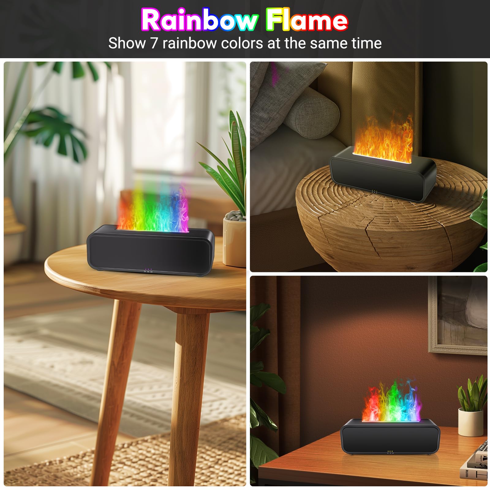 SENMUL diffusion aromathérapie avec synchronisation musique et flamme pour relaxation