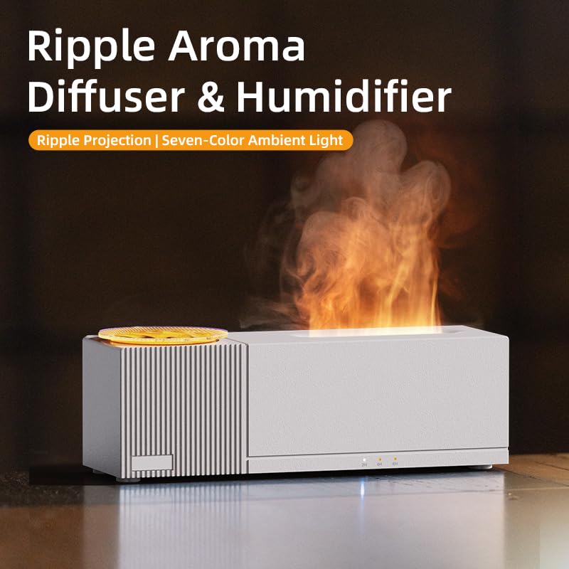 Flamme réaliste du diffuseur SENMUL pour une atmosphère chaleureuse.