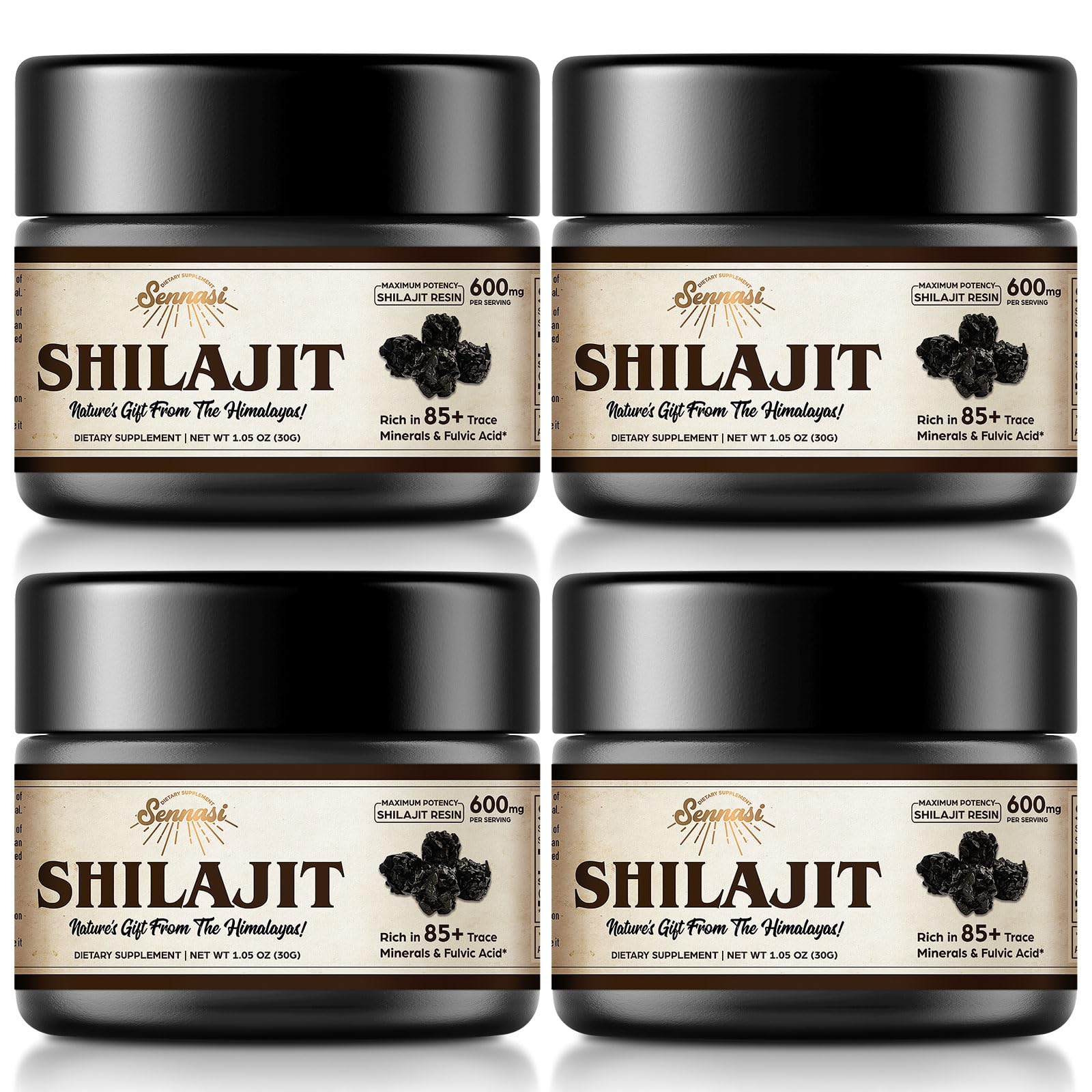 Sennasi Shilajit résine en bouteille, énergie potentielle pour le quotidien.