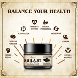 Sennasi Shilajit résine diluée dans eau chaude, intégration facile.