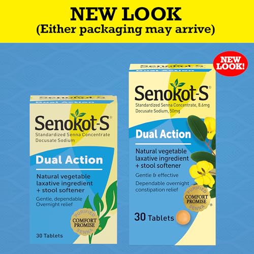 Senokot-S comprimés sennosides et docusate, formulation douce pour le confort intestinal.