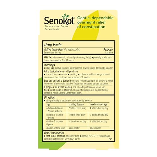 Senokot tablettes dosage régulier emballage recto avec informations.