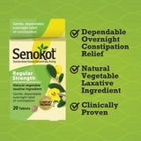 Senokot tablettes dosage régulier emballage verso et précautions.