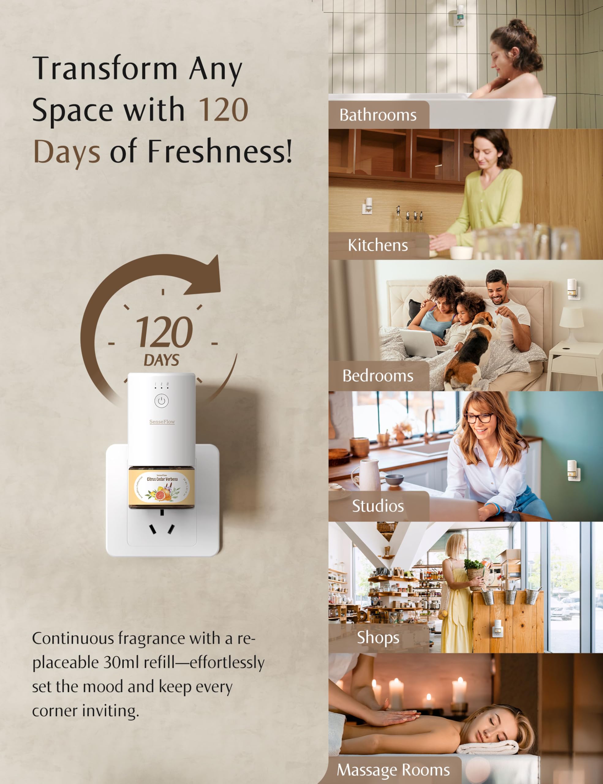 SenseFlow SF101 Pro couvre jusqu’à 1000 pieds carrés pour une maison parfumée.