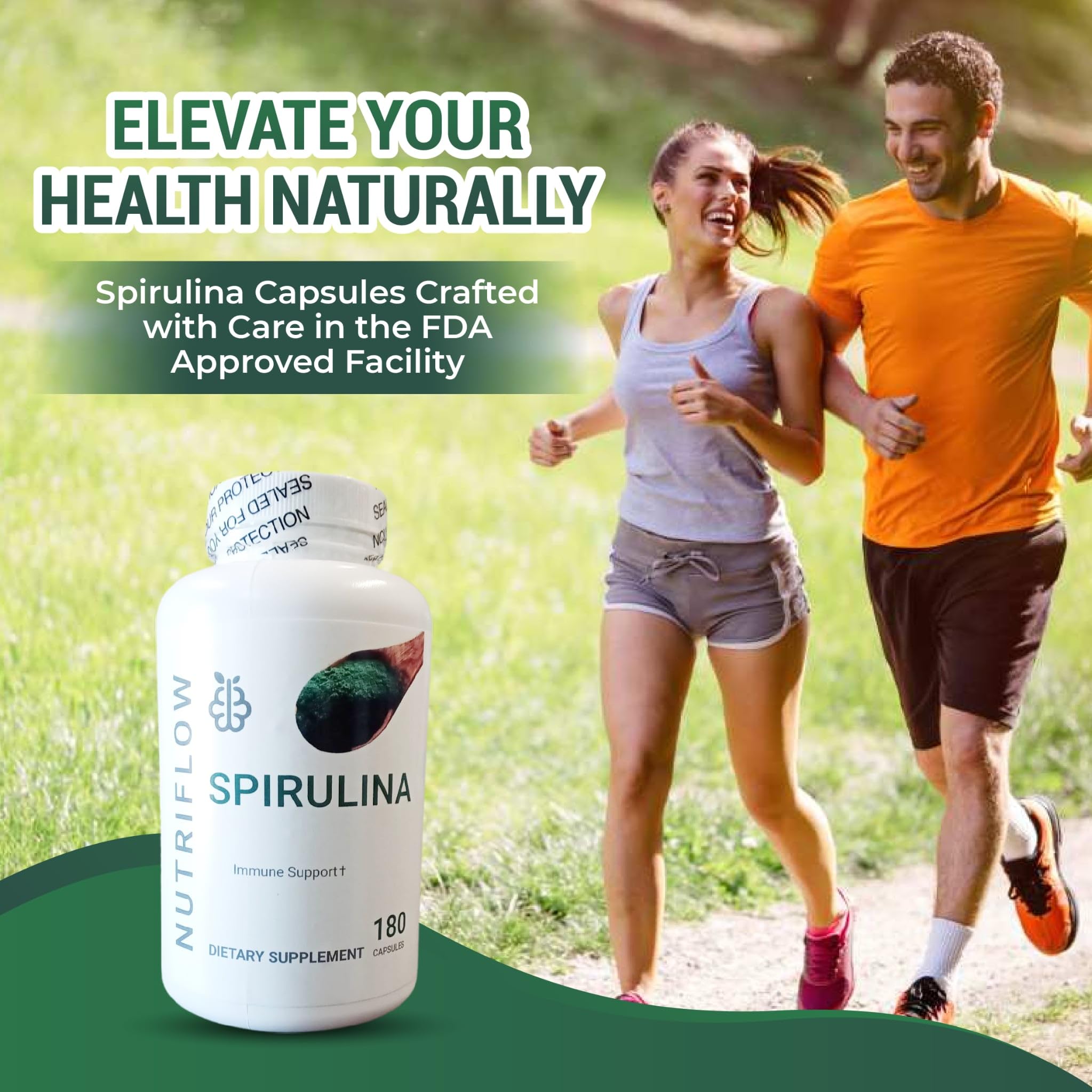 senseOfeeling bouteille spiruline 500 mg: apport végétal en protéines.