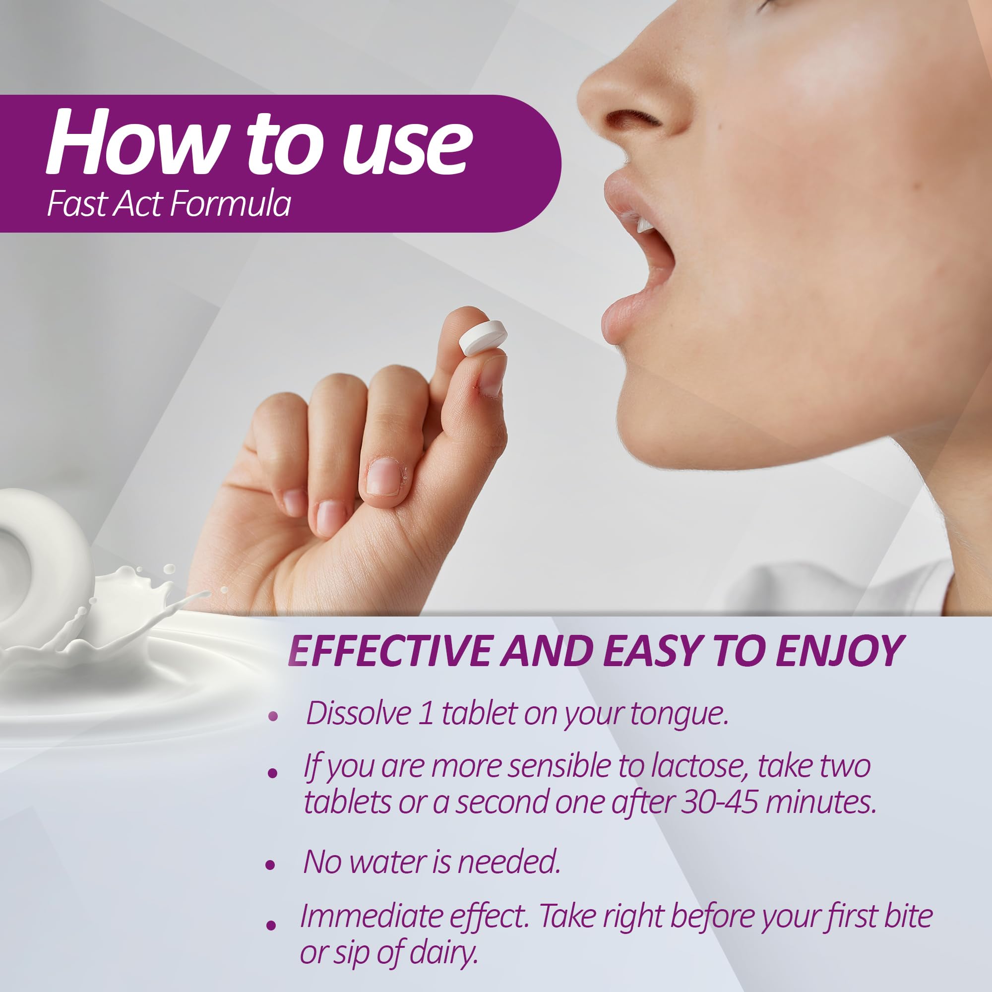 SENSI LATTE Bouteille lactase 9000 FCC, flacon pratique pour les produits laitiers.
