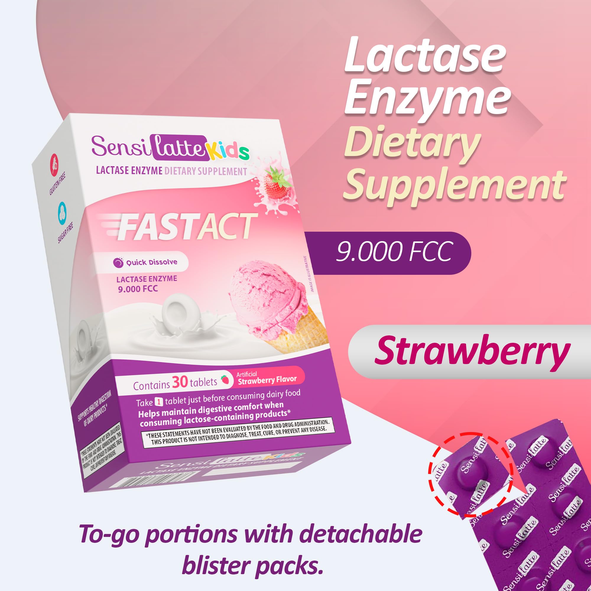 SENSI LATTE Tablettes lactose usage quotidien facile pour le confort digestif.