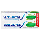 Sensodyne dentifrice frais menthe rafraîchit l’haleine et protège la sensibilité.