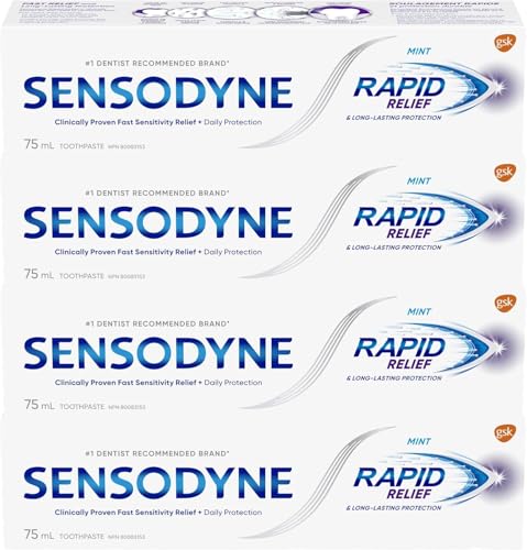 Sensodyne dentifrice menthe sur brosse — usage quotidien facilitant le brossage.